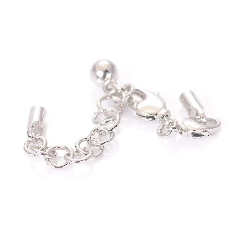 Lobster Clasp With Extention Chain Jewelry Ending Part Fits 3 MM Leather Wire Cords For Bracelets Neckalces Making | Украшения и