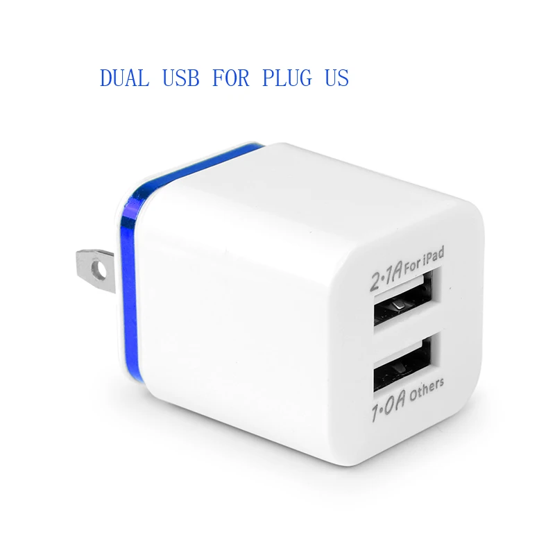 3.1A универсальное 2 порта USB зарядное устройство для мобильного телефона настенное зарядное устройство с вилкой США/ЕС адаптер для путешествий для iPhone samsung iPad для Xiaomi - Тип штекера: plug us blue