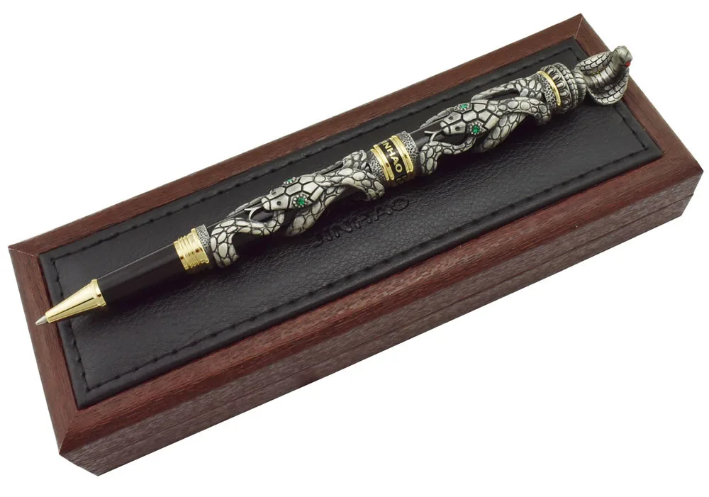Винтажная Ручка роллер Jinhao Snake серая ручка Кобра с объемным рисунком рельефная