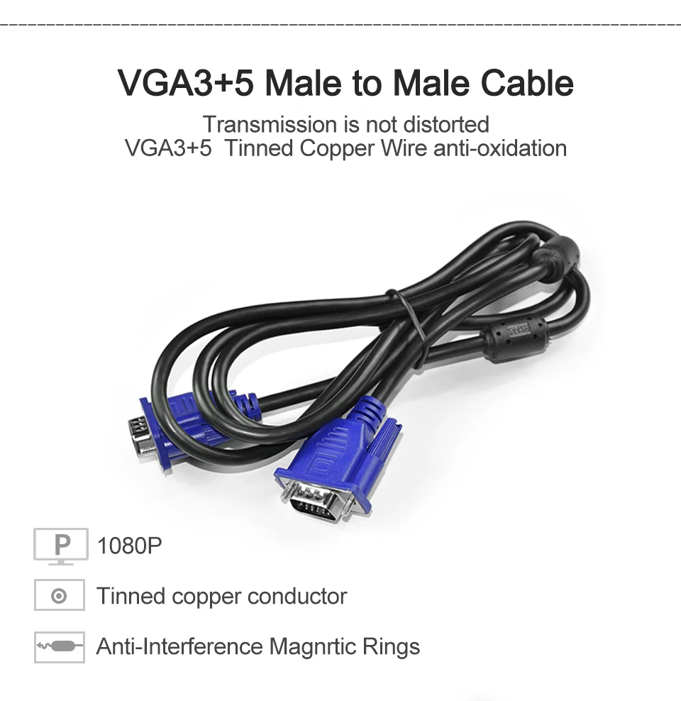 1080P VGA к VGA компьютерный монитор Удлинительный Кабель VGA кабель HD 15 Pin кабель «Папа-папа» шнур Медная линия для портативных ПК