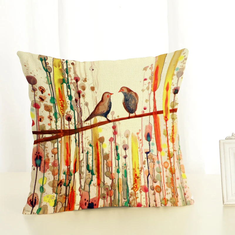 Подушка для птиц наволочка домашнего декора дома льняная квадратная подушка 45x45