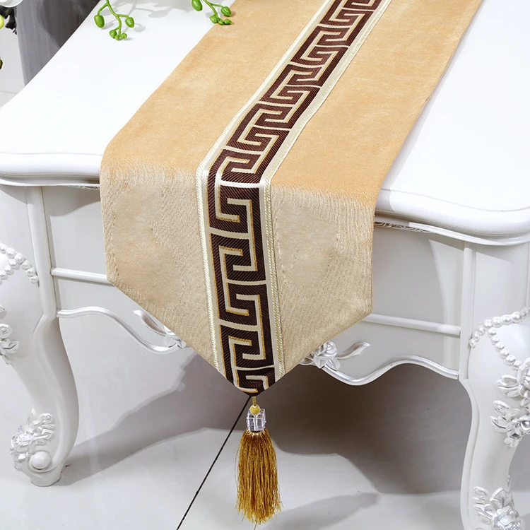 Роскошный геометрический кружевной китайский Настольный бегун Свадебный