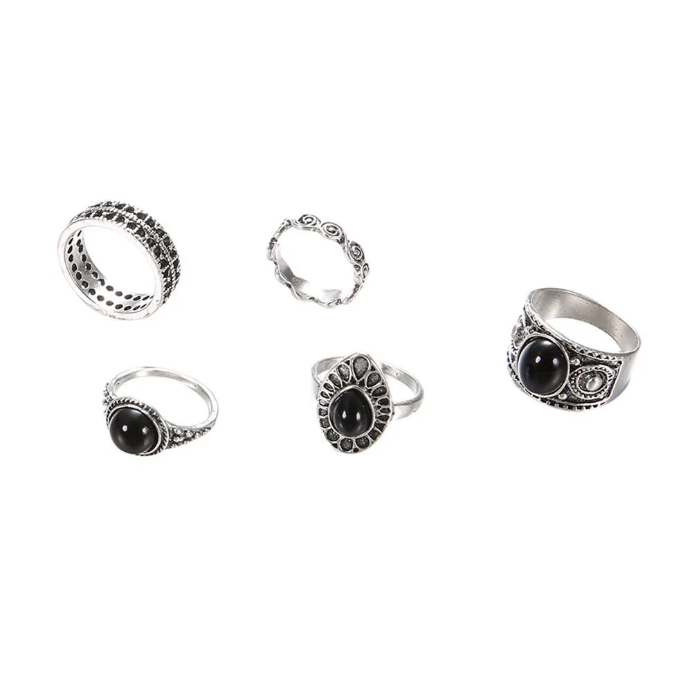 Zerotime#501 Новая мода обручальное кольцо для свадебной съемки возлюбленных с стек кольцо выше межфлангового сустава кольца роскошная черная бусина подарки