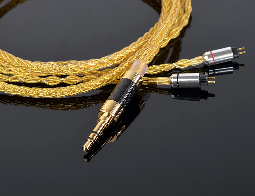 0 78 мм 2 Pin ручной работы DIY Обновлено 8 ядро 3 5 кабель 7N Позолоченные Медь Шнур для