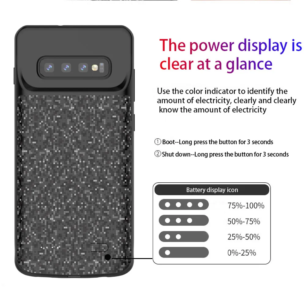 Чехол аккумулятор для samsung S10 S10e S10PLUS портативный блок питания противоударный