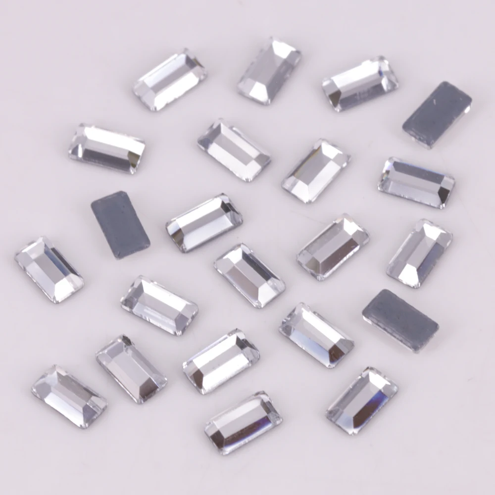 

Lead Free AAA 2.5x5mm, 3x7mm Baguette Crystal Clear Flat Back Hotfix Rhinestones / Iron On Flat Back Crystals