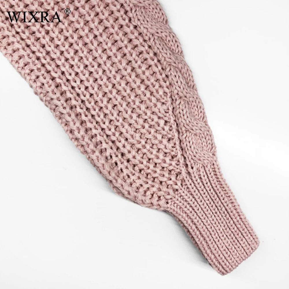 Wixra 2018 Autumn Winter Trendy Female Clothing Turtleneck Casual Loose Ladies Knitted Jumpers Pullovers Hot Women's | Женская