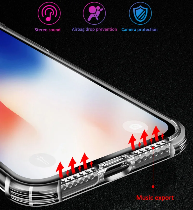 Ультра тонкий мягкий прозрачный ТПУ четыре угла подушки безопасности