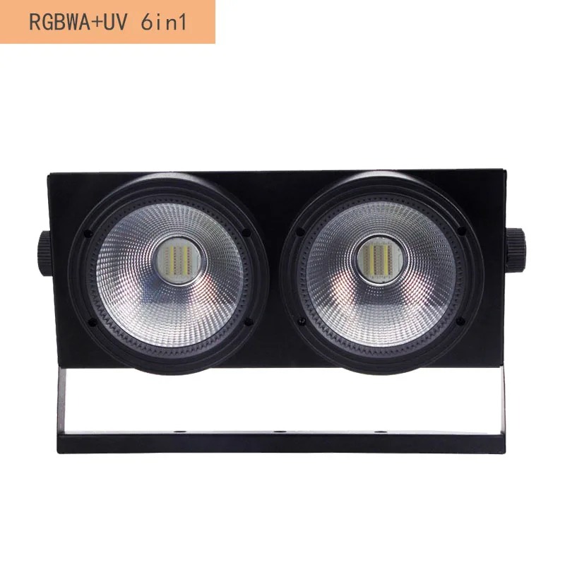 2 глаза 2x100 Вт светодиодный Блиндер 200 Вт COB Par RGBW+ UV 6в1 DMX сценическое освещение аудитории DJ оборудование для дискотеки