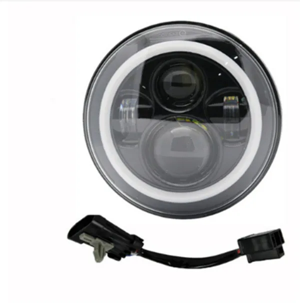 Black headlight Мотоциклетный " светодиодный головной светильник с DRL поворотным сигналом Halo+ 4,5" противотуманный светильник, светильник s для Heritage Softail Classic - Цвет: Black headlight