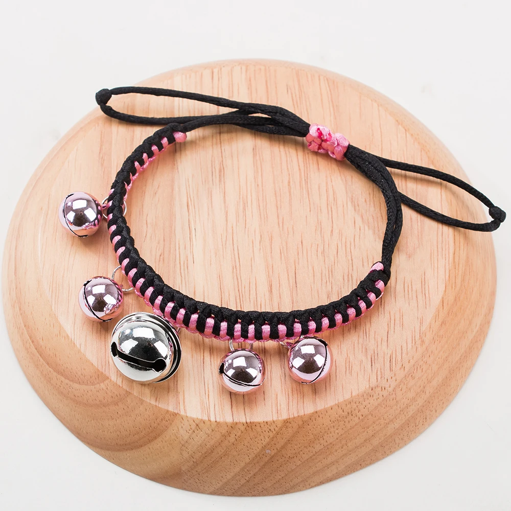 Hipidog многоцветные тканые на воротнике с пятью кольца колокольчиками