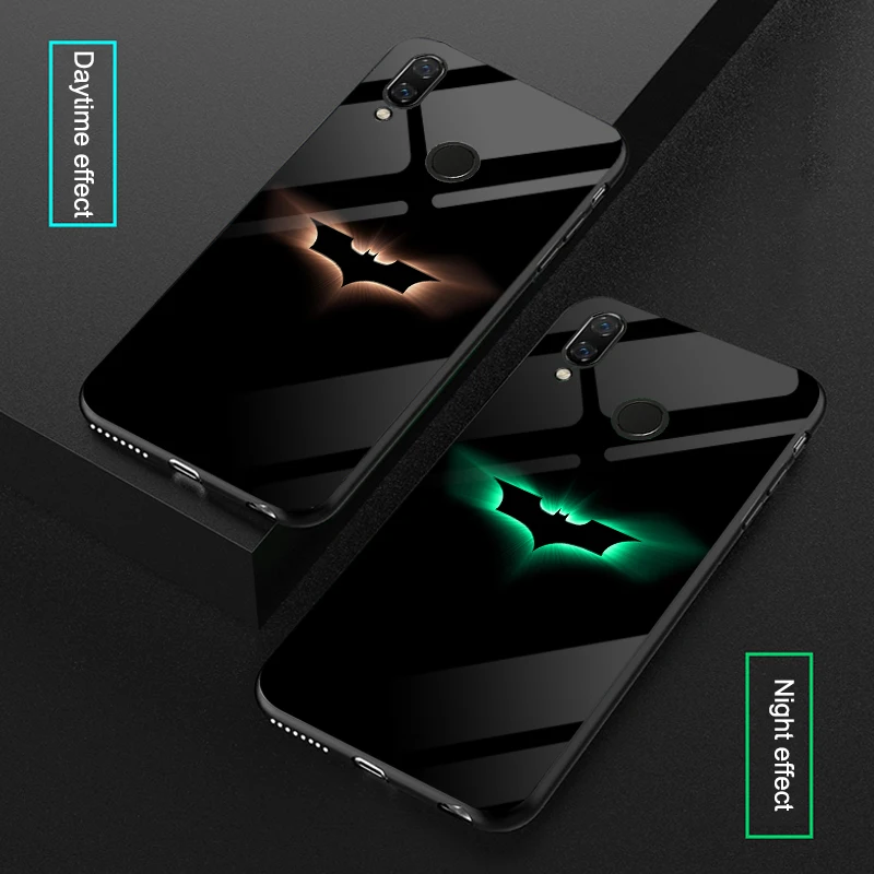 Чехол в виде светящегося стекла для huawei Nova 3 3i 3E/P20 Lite Бэтмен Супермен, Мстители Черная пантера Железный человек чехол для huawei Nova 4