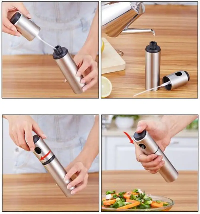 Нержавеющая сталь мода хорошая текстура инжектор спрей бутылка уксус Cruet