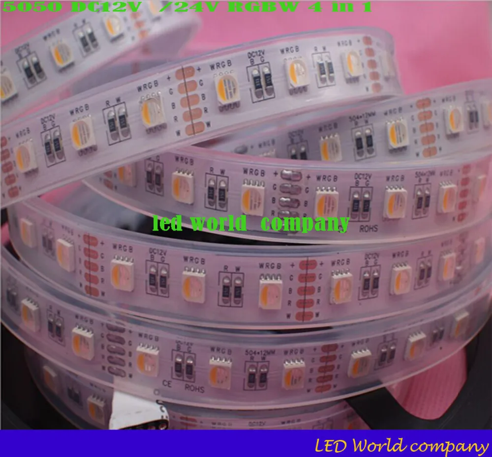 4 в 1 RGBW Светодиодная лента 5050 DC12V/24 V гибкий светодиодный свет RGB + белый/RGB теплый