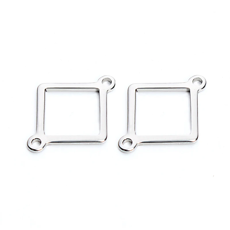 

20pc/lot 22x17.5mm Silver Tone Stainless Steel Geometric Connectors Charms Pendants DIY Necklace Jewelry Findings Accessories