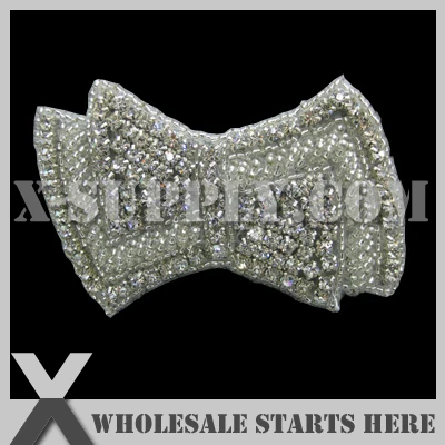 

(25 шт./лот) Свадебная аппликация из страз для украшения свадебного платья на заказ