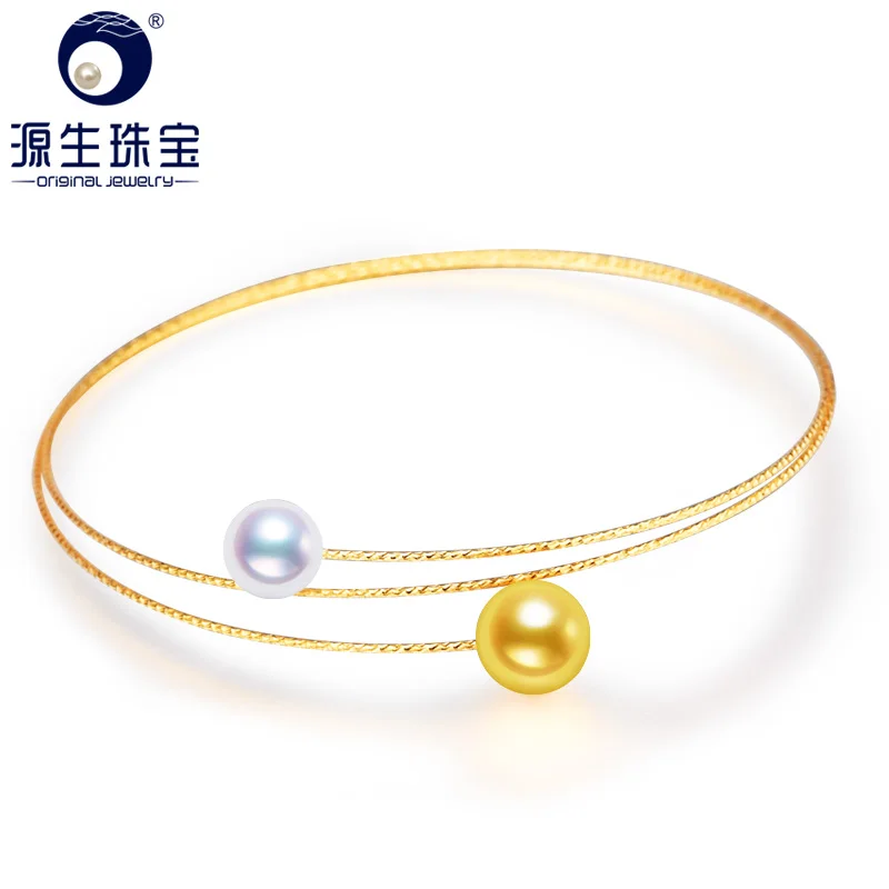 

[YS] Fine Jewelry Japanese Akoya Seawater Double Pearl Jewelry 18k Gold Pearl Bracelets