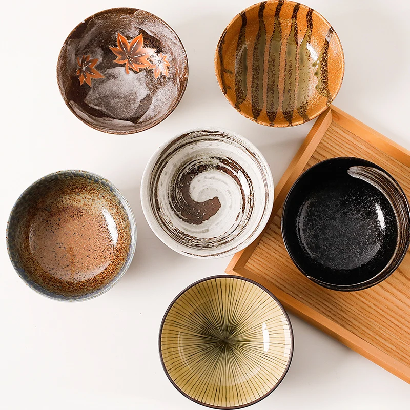 1 шт. Ретро керамическая большая миска для супа сделанная в Японии ручная роспись