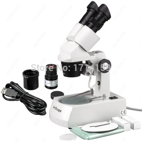 

Студенческий школьный Микроскоп-AmScope поставляет 20X-40X-80X стерео рассекающий микроскоп с 1.3MP USB камерой SE306-AZ-E1