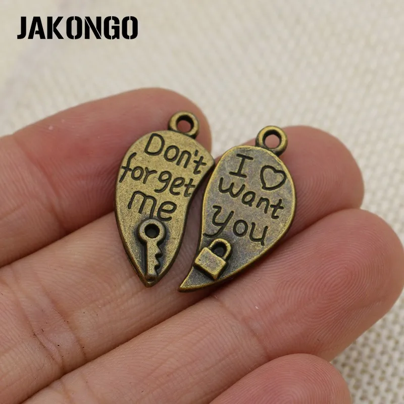 Кулон в виде сердца JAKONGO с тибетским посеребренным покрытием не забывайте Меня