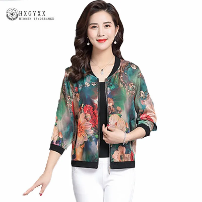 Женское пальто с цветочным принтом повседневная куртка бомбер на молнии длинным