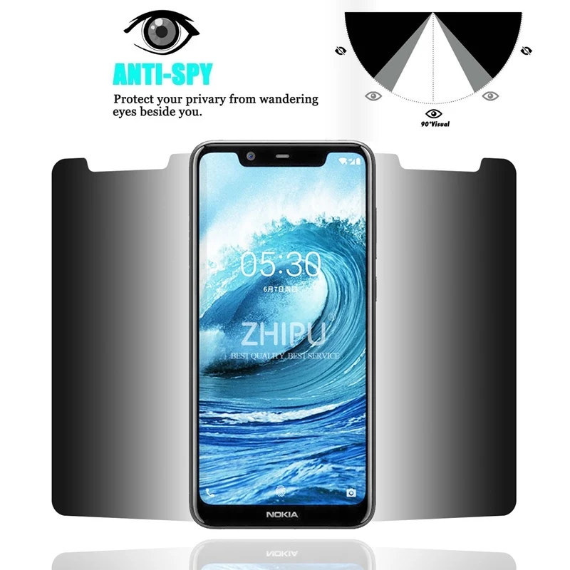 Для Nokia X5 2.5D Arc Edge антишпионское закаленное стекло для 5 1 Plus Защитная пленка