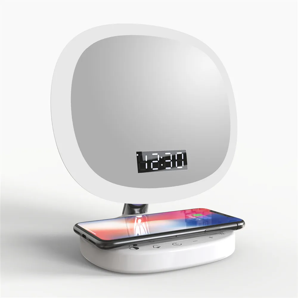 QI Беспроводное зарядное устройство Мути функции группа ламп макияж зеркало