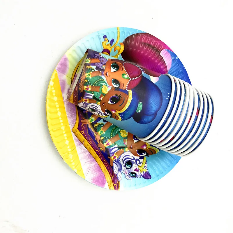 20PCS/LOT SHIMMERING SHINE CUPS PLATES PARTY SUPPLIES 10 DISHES GLASS | Дом и сад