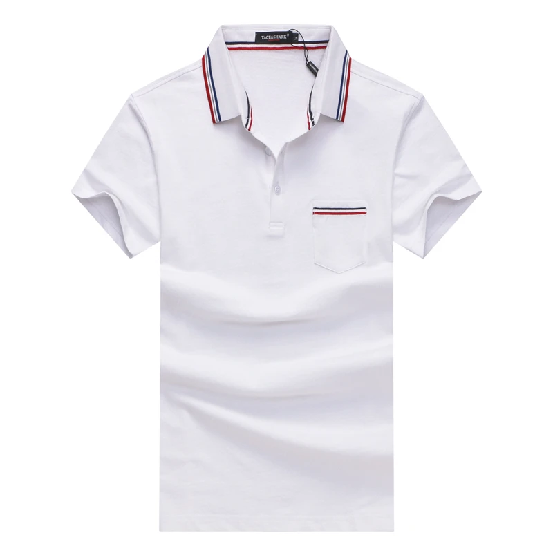 Бренд TACE& SHARK Camisa Masculina, модная мужская красная рубашка поло, деловая Повседневная однотонная мужская рубашка поло с коротким рукавом, Homme