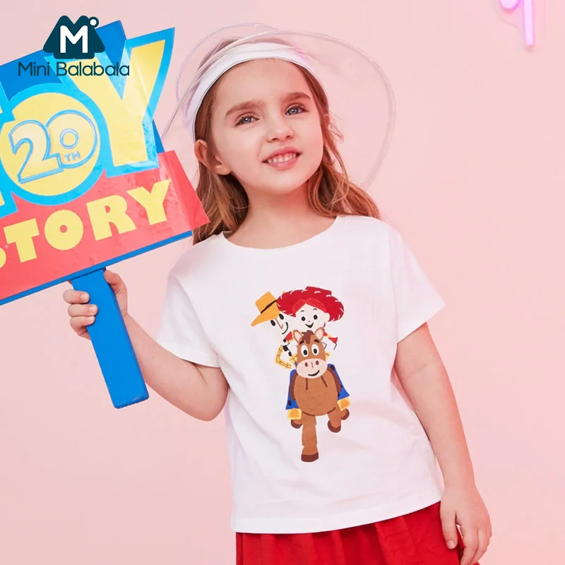 Футболка для девочек Mini balabalaBaby хлопковая футболка с коротким рукавом летняя
