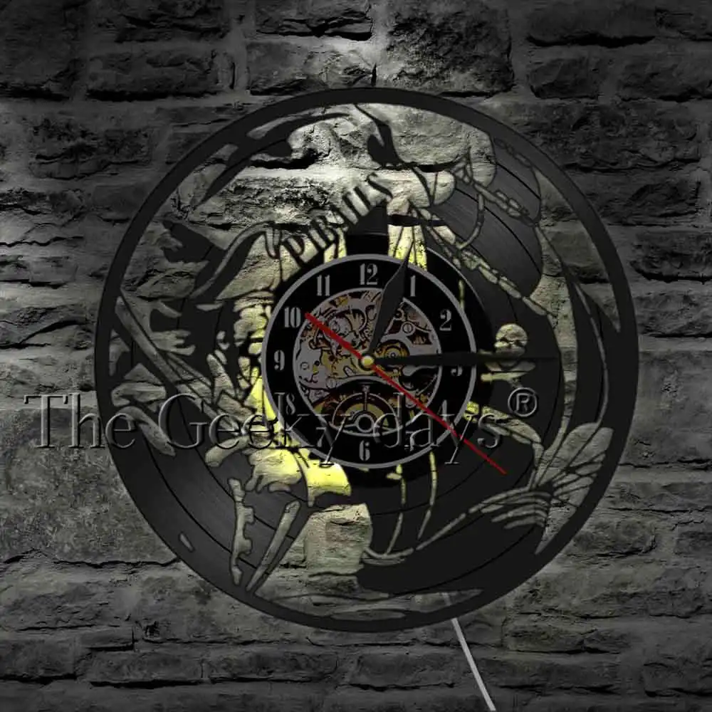 Пиратский корабль дизайн настенные часы парусный виниловая запись искусство