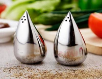 creative shape water drop droplets stainless steel cruet bottles seasoning salt shaker cans pepper shakers