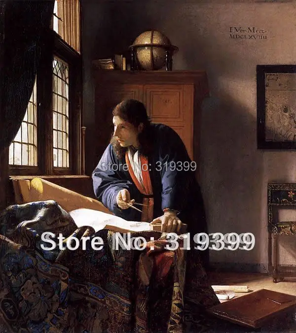 Johannes Vermeer репродукция масляной живописи географ бесплатная доставка через FeDex