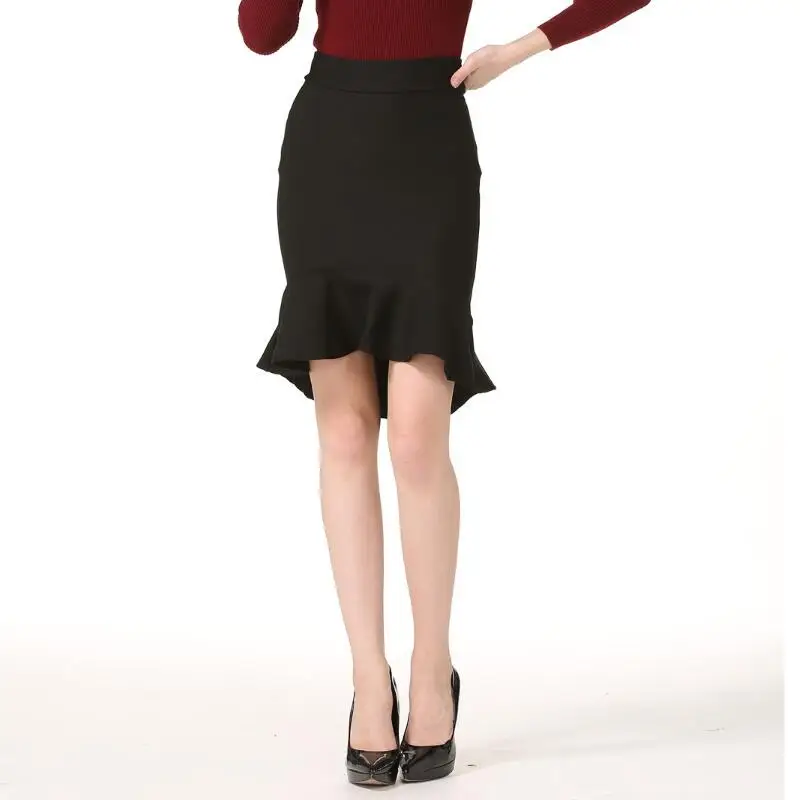 Новый Для женщин высокой талией модные элегантные рыбий хвост юбка нерегулярные