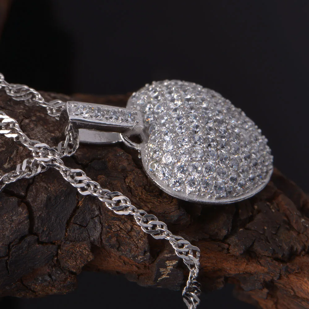 Classic Heart Necklace Fine Jewelry White Beautiful Necklaces for Women Gift of Love Chain Pendant | Украшения и аксессуары