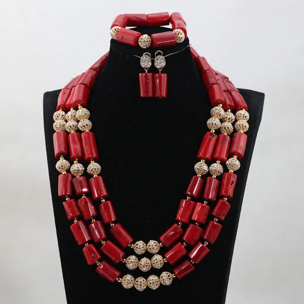 4 Новейшая оранжевый 3 ряда коралловый Бусины Jewelry в африканском стиле Свадебные/Для женщин Бусины Цепочки и ожерелья комплект ювелирных изделий cj872 - Окраска металла: 4