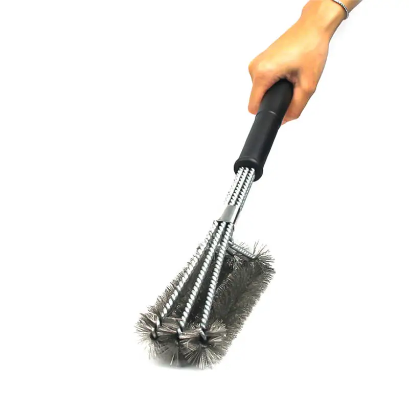 

Stainless Steel Non-stick Barbecue Grill BBQ Brush Clean Tool Wire Bristles Cleaning Brushes With Handle Durable Cook Accessory