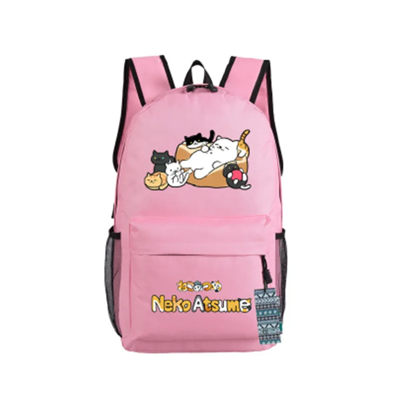Аниме Neko Atsume кошка рюкзак сумка Оксфорд Студенческая книжная дорожная для