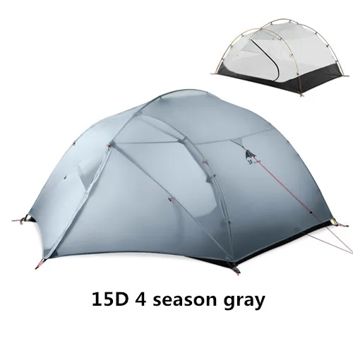 15D 4 season gray 3F UL GEAR 3 человек 4 сезон 15D палатка Открытый Сверхлегкий походный альпинистский охотничий водонепроницаемый палатки наземный лист - Цвет: 15D 4 season gray