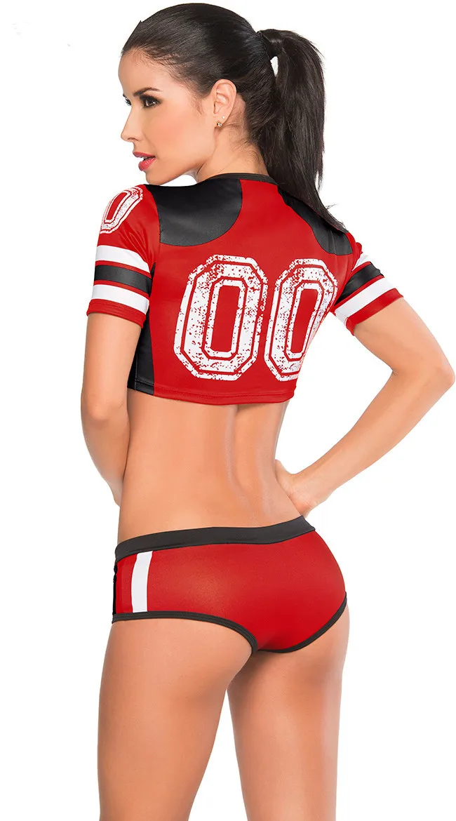 Хит продаж Разноцветные футбольные костюмы для чирлидинга комплект спортивная