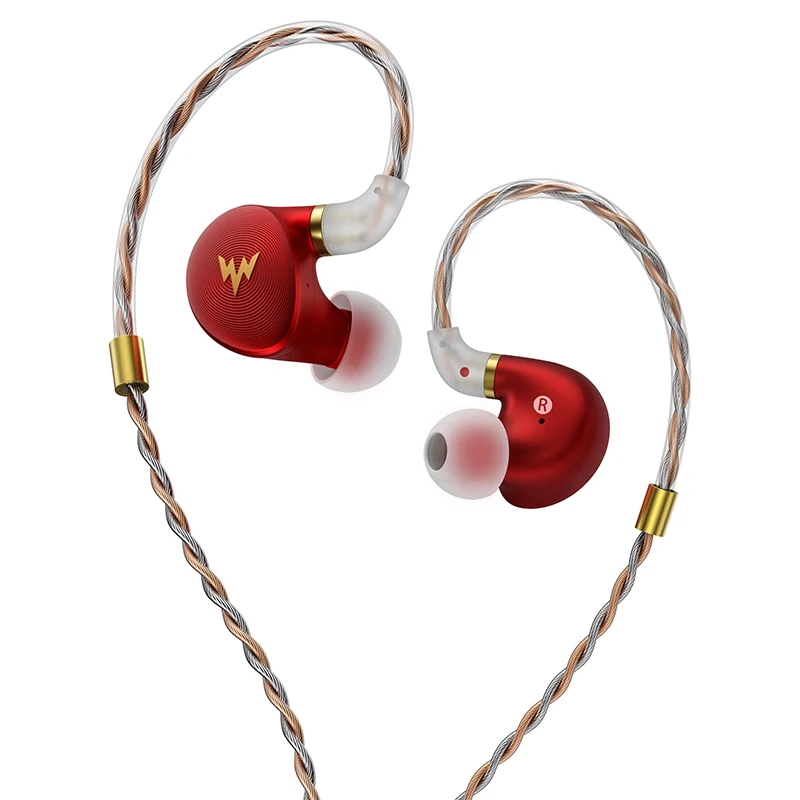 HiFi бас наушники A-HE03 Hi-Res гарнитуры гибридная арматура 2Pin разъем 3,5 мм в ухо Мониторы HiFi наушники - Цвет: Red HE03