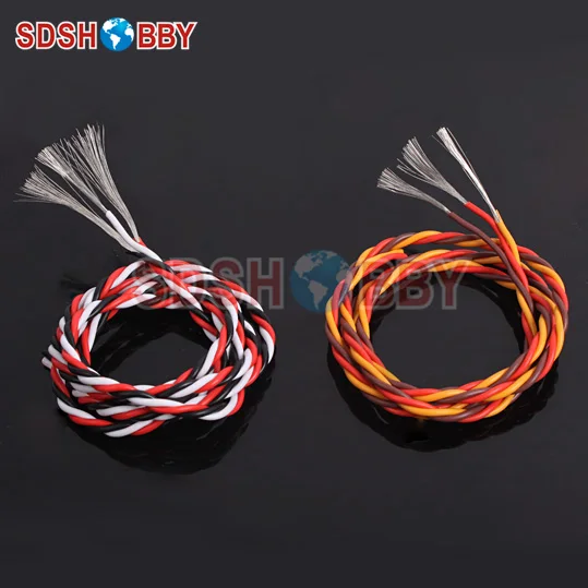 DIY Futaba /JR цветной 22 # 22AWG сервоудлинительный кабель/витой провод 1 м без разъема|servo