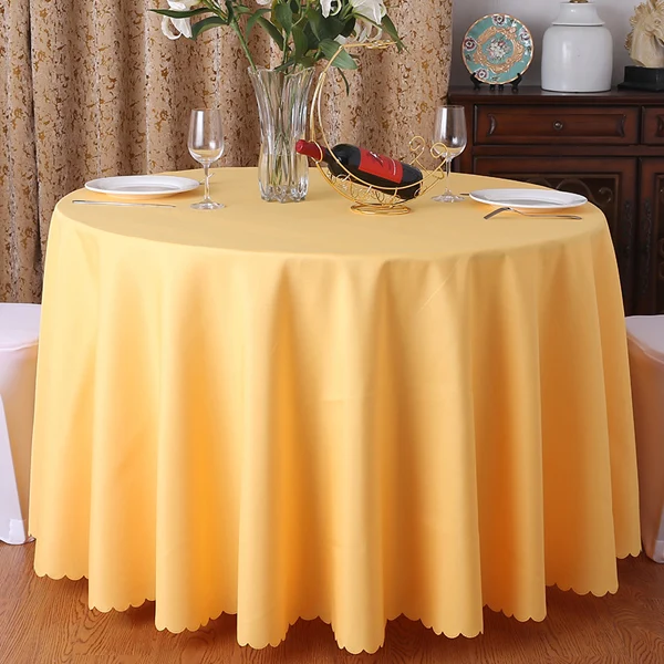 Yellow YRYIE 1 шт. сплошной цвет фиолетовый винный красный моющаяся Свадебная скатерть для круглые басни Вечерние Банкетный обеденный стол покрытие Декор - Цвет: Yellow