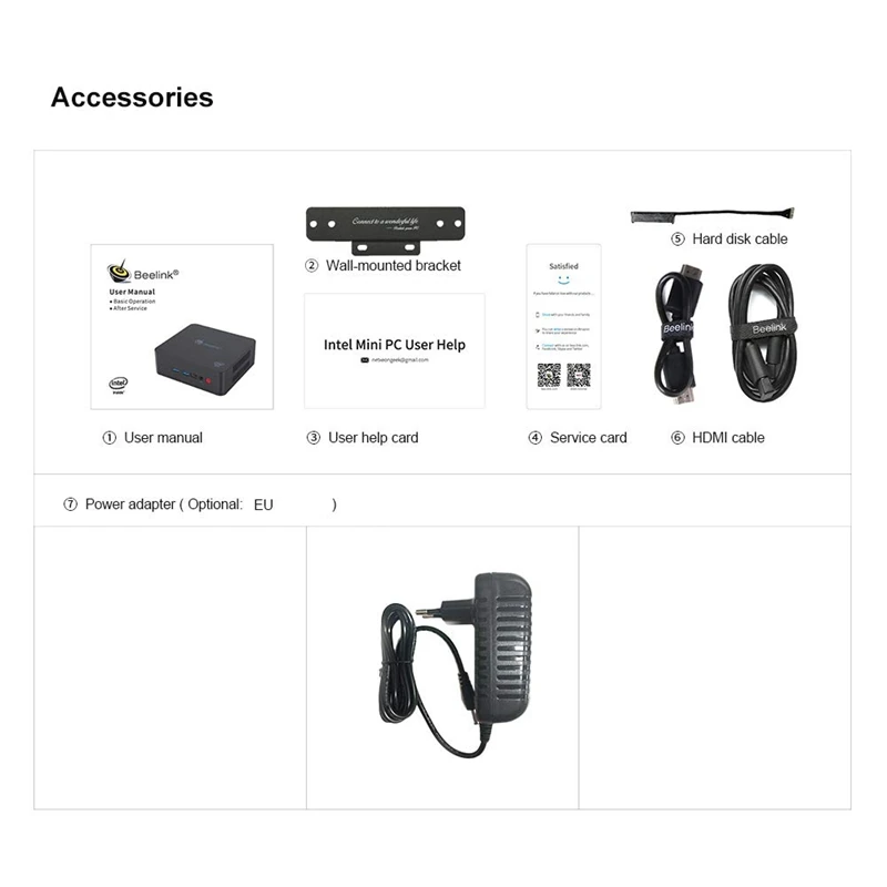 Beelink U55 мини-ПК процессор Intel Core I3-5005U(Intel Hd graphics 5500), Ddr3L 8 Гб Ram/256 ГБ Ssd/Diy Hdd 1000 Мбит/с Lan 2,4/5