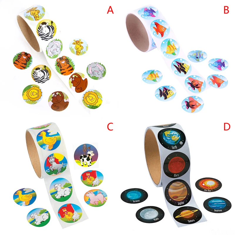 100 шт./рулон джунгли Животные запечатывания Стикеры с канвой дают вам возможность