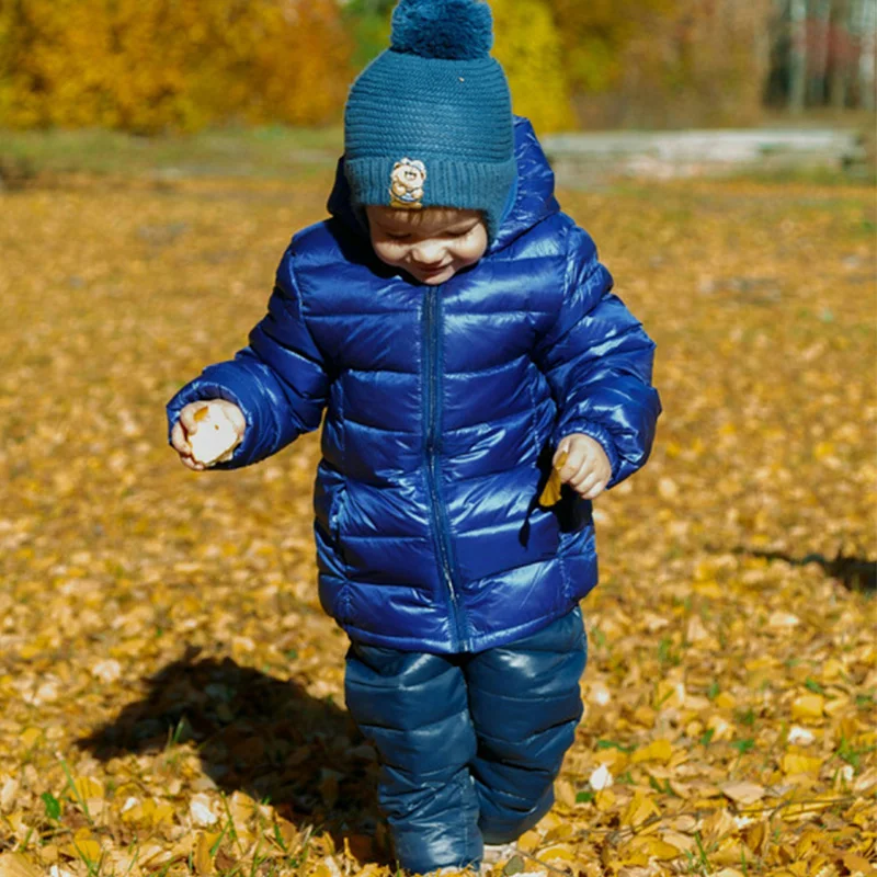 Комплекты детской зимней одежды пуховая куртка 2 шт. пальто с капюшоном +