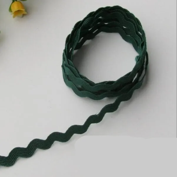 Dark Green 15 ярд/лот 5 мм многоцветная Ric Rac Zig Zag Lac отделка ленты Терилен лента волнистый шнур нитки для лоскутного ремесла украшения - Цвет: Dark Green
