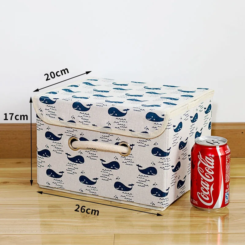 1 pcs Складной из хлопка и льна для хранения Коробка для хранения в доме Организация детские игрушки одежда, органайзер, хранилище, сумочка, контейнеры ящики Контейнер - Цвет: 1 pcs