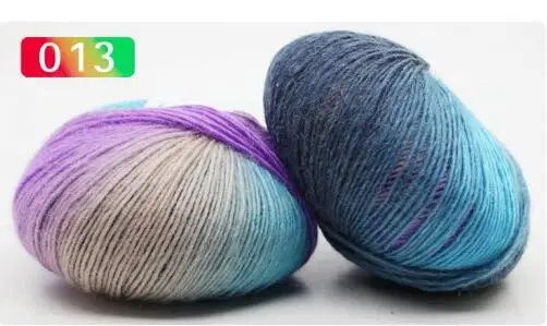color number 013 TPRPYN 1 шт. = 50 г 1 шт. кашемировая пряжа вязаная крупная ручная вязка шерстяная Радужная цветная вязка счеты шерсть спицы для пряжи Croche - Цвет: color number 013