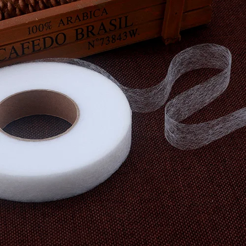 15mm White Color DIY аксессуары Ткань Лоскутное подкладка ткань двусторонний клей ткань нужно использовать электрический утюг 70 метров/диска - Цвет: 15mm White Color